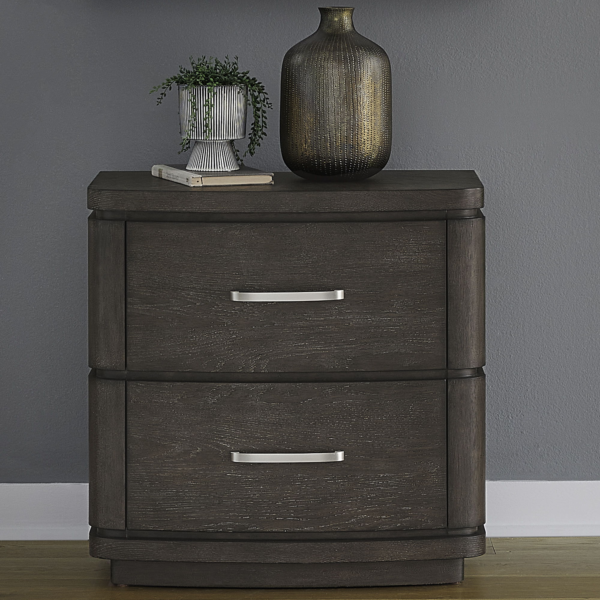 Liberty Furniture Cascade Falls - Nightstand With Charging Station - Satin Espresso | Meri Furniture
