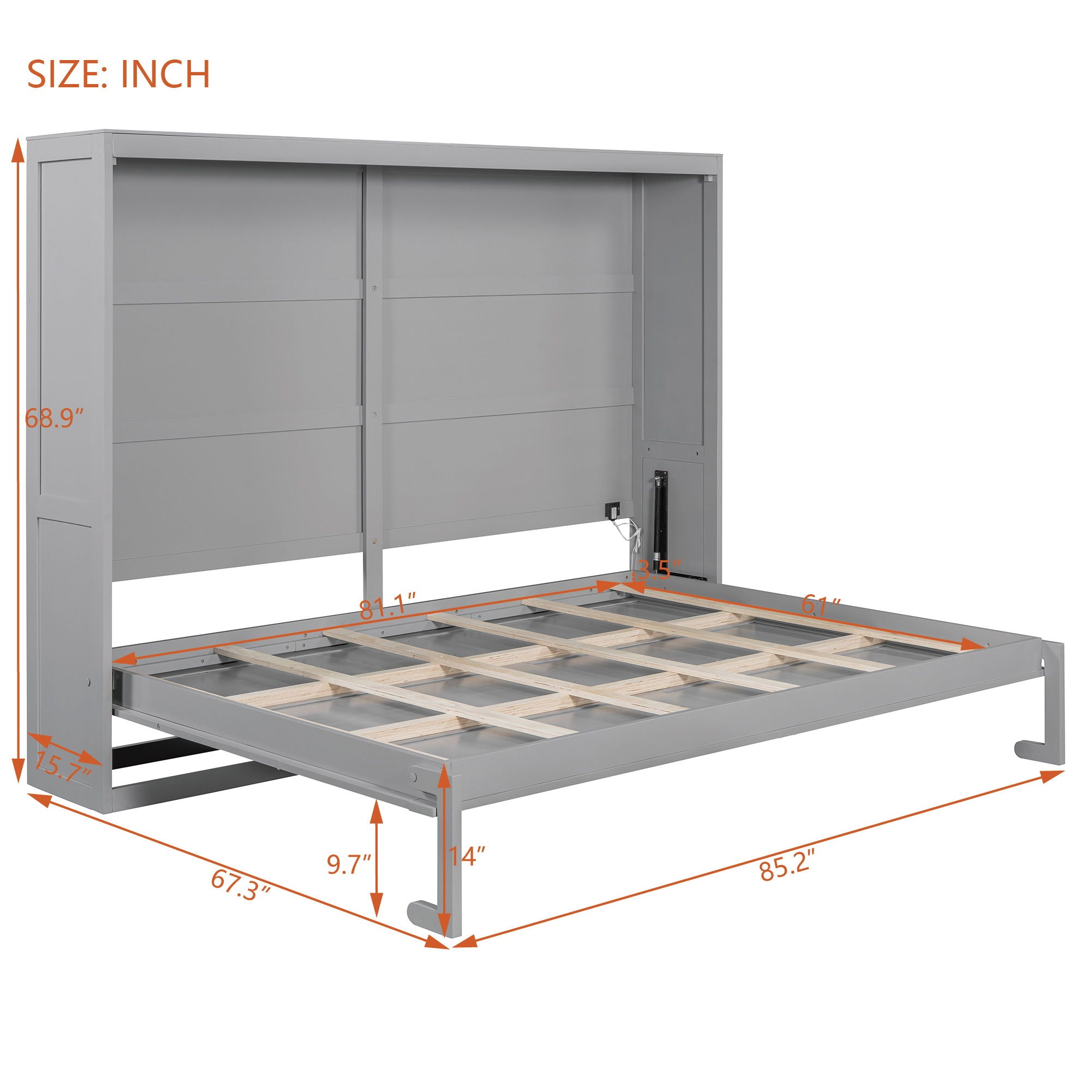 Murphy Wall Bed Modern Design With LED Lights