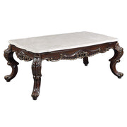 ACME Benbek - Coffee Table - Marble & Antique Oak Finish | Meri Furniture