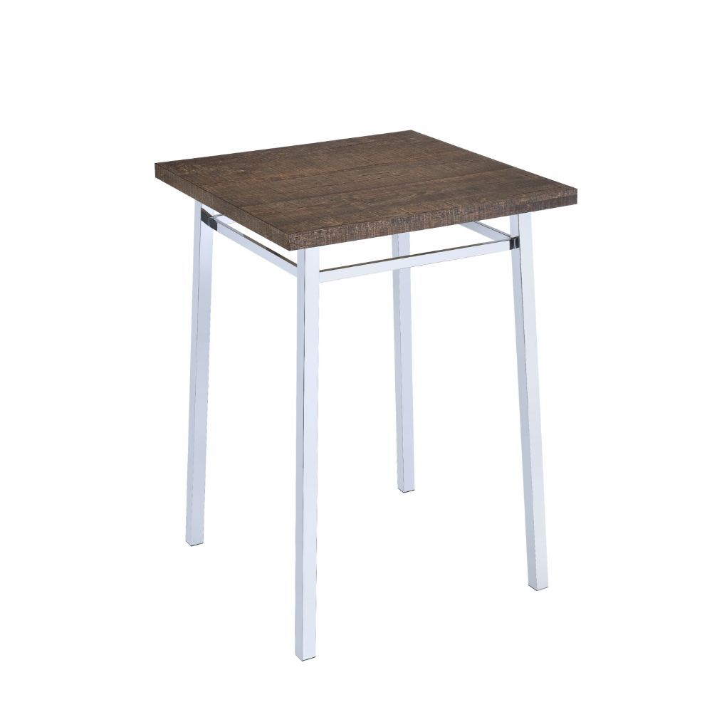 ACME Nadie - Bar Table - Oak & Chrome | Meri Furniture
