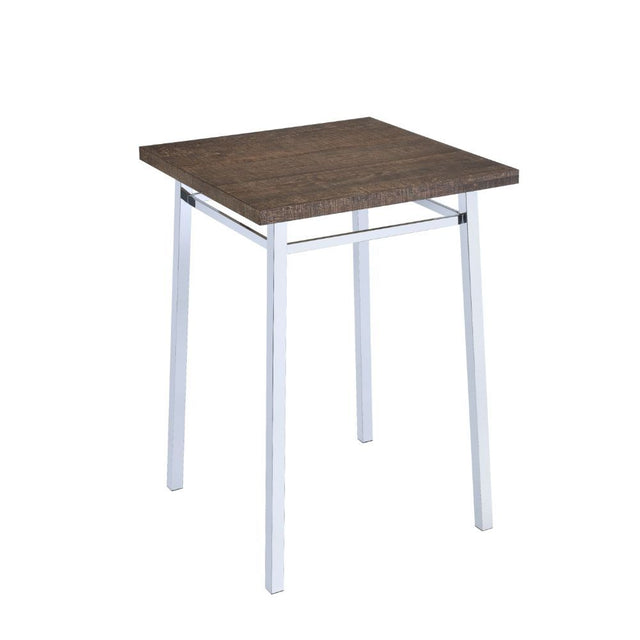 ACME Nadie - Bar Table - Oak & Chrome | Meri Furniture