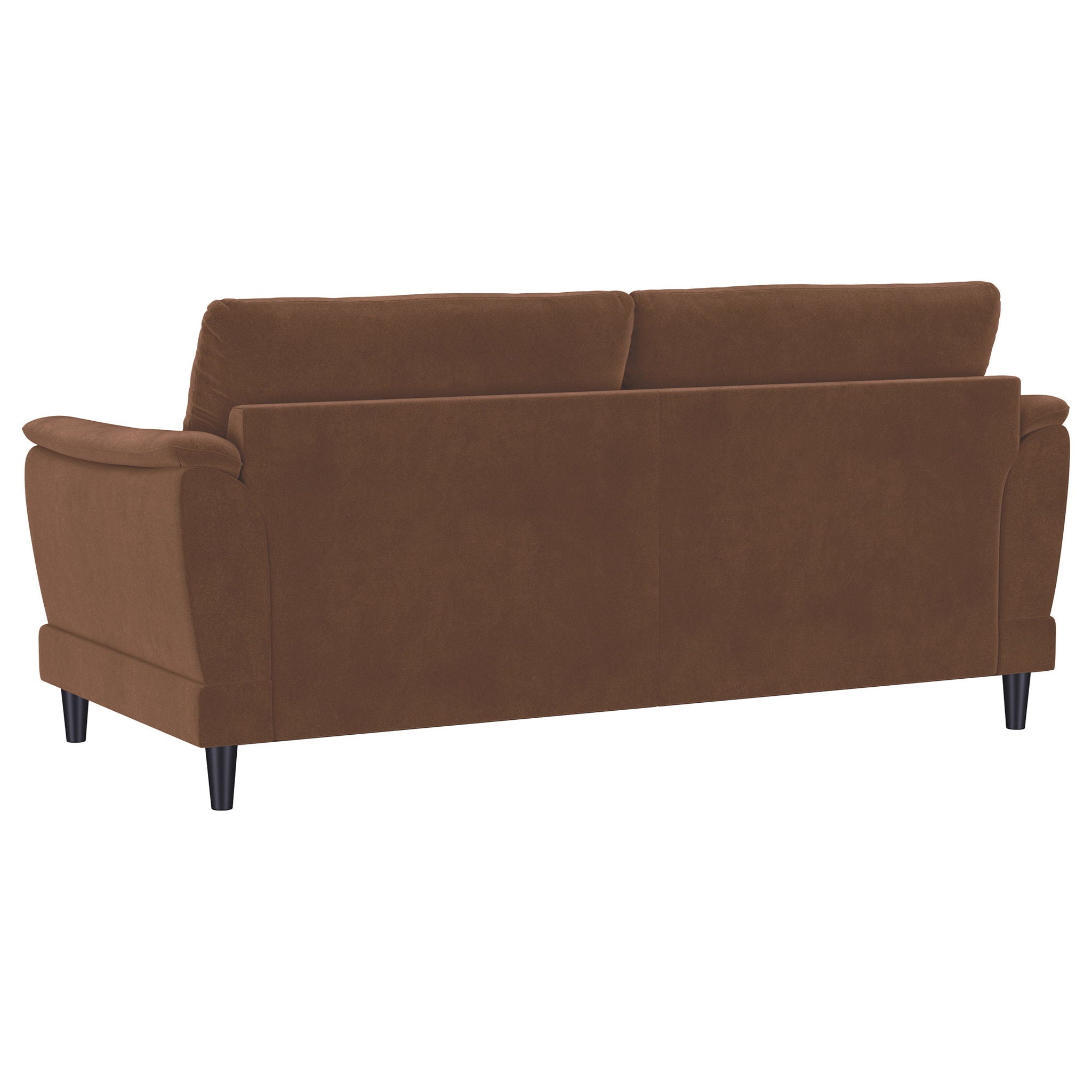 Dania - 2 Piece Upholstered Crescent Arm Sofa Set - Rust