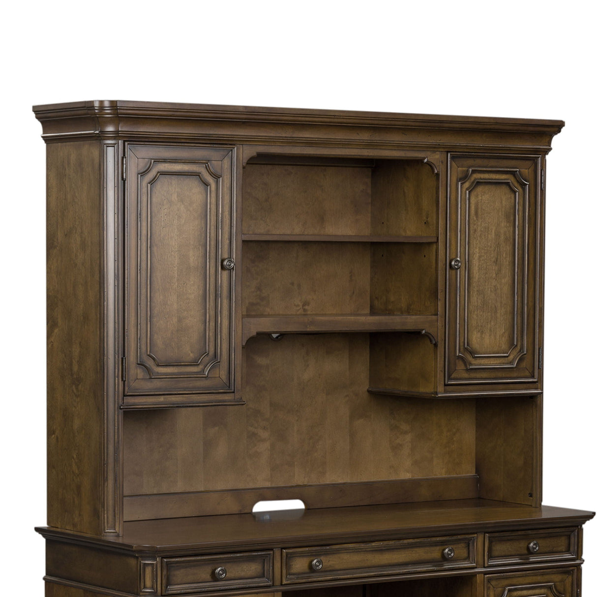 Amelia - Jr Executive Credenza Hutch - Dark Brown