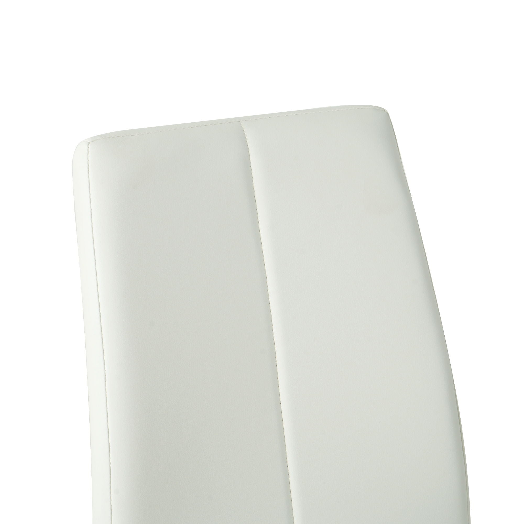 Modern Upholstered Dining Chair (Set of 4) With Electroplated Metal Legs - White