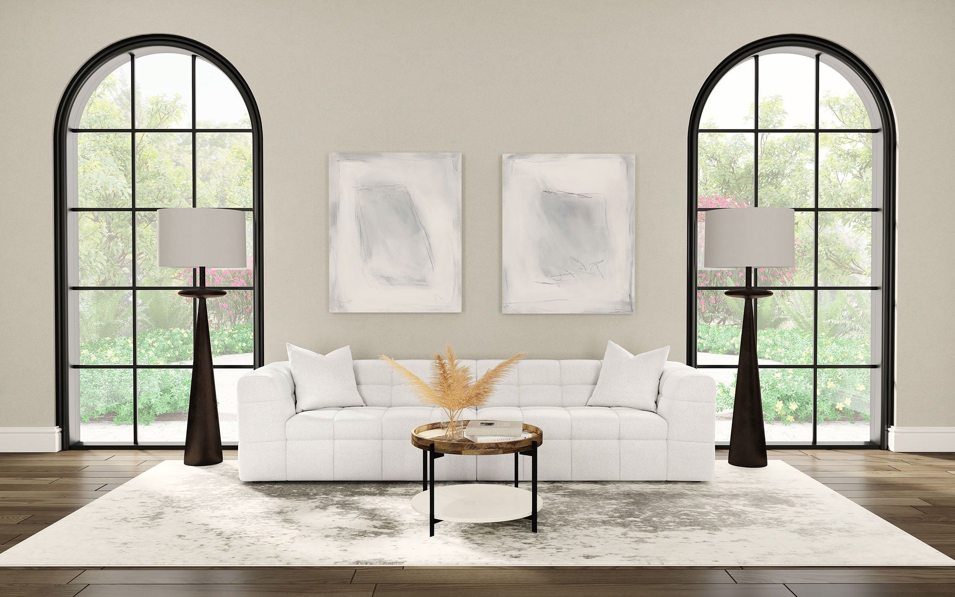 Coaster Fine Furniture Everly - Boucle Upholstered Extra Long Sofa - White | Meri Furniture