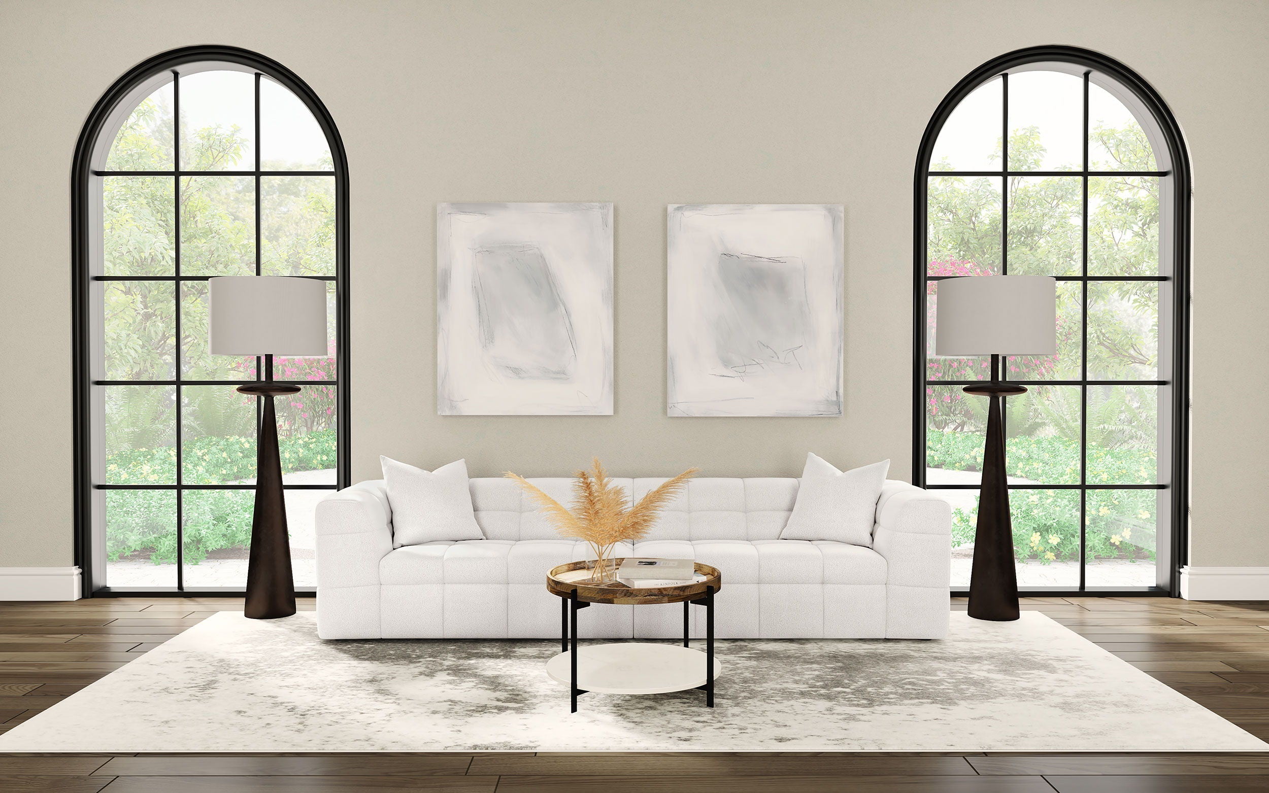 Coaster Fine Furniture Everly - Boucle Upholstered Extra Long Sofa - White | Meri Furniture