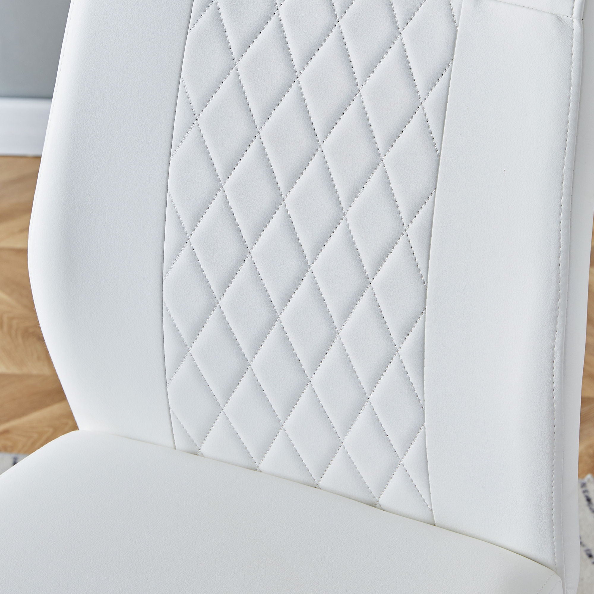 Modern Dining Chairs With Padded Seat, Metal Legs
