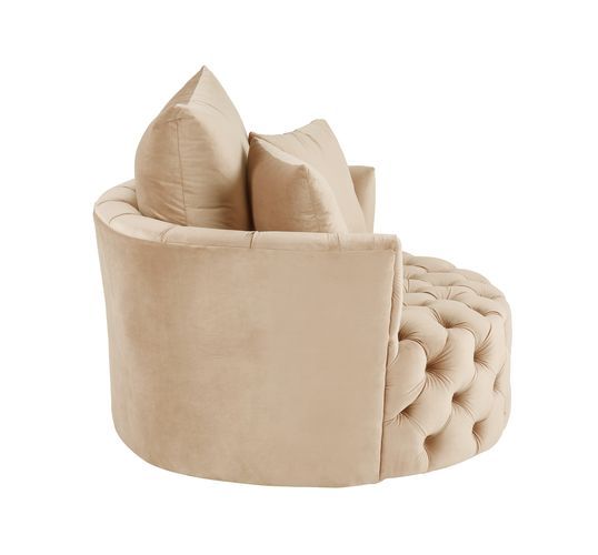 ACME ‧Seat Construction: Full Foam‧Wooden Inner Frame‧Tight Seat & Back Cushion‧Botton Tufted‧3 Pillows Included‧Foam Density: D28‧Swivel Function(360 Degree) | Meri Furniture
