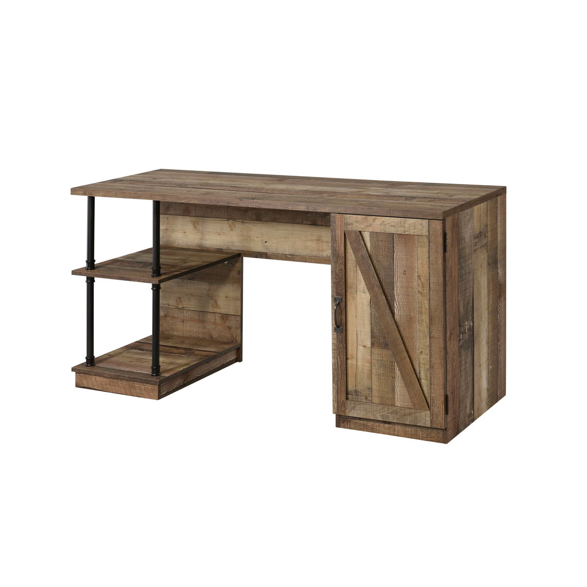 ACME Canna - Writing Desk - Rustic Oak & Black Finish | Meri Furniture