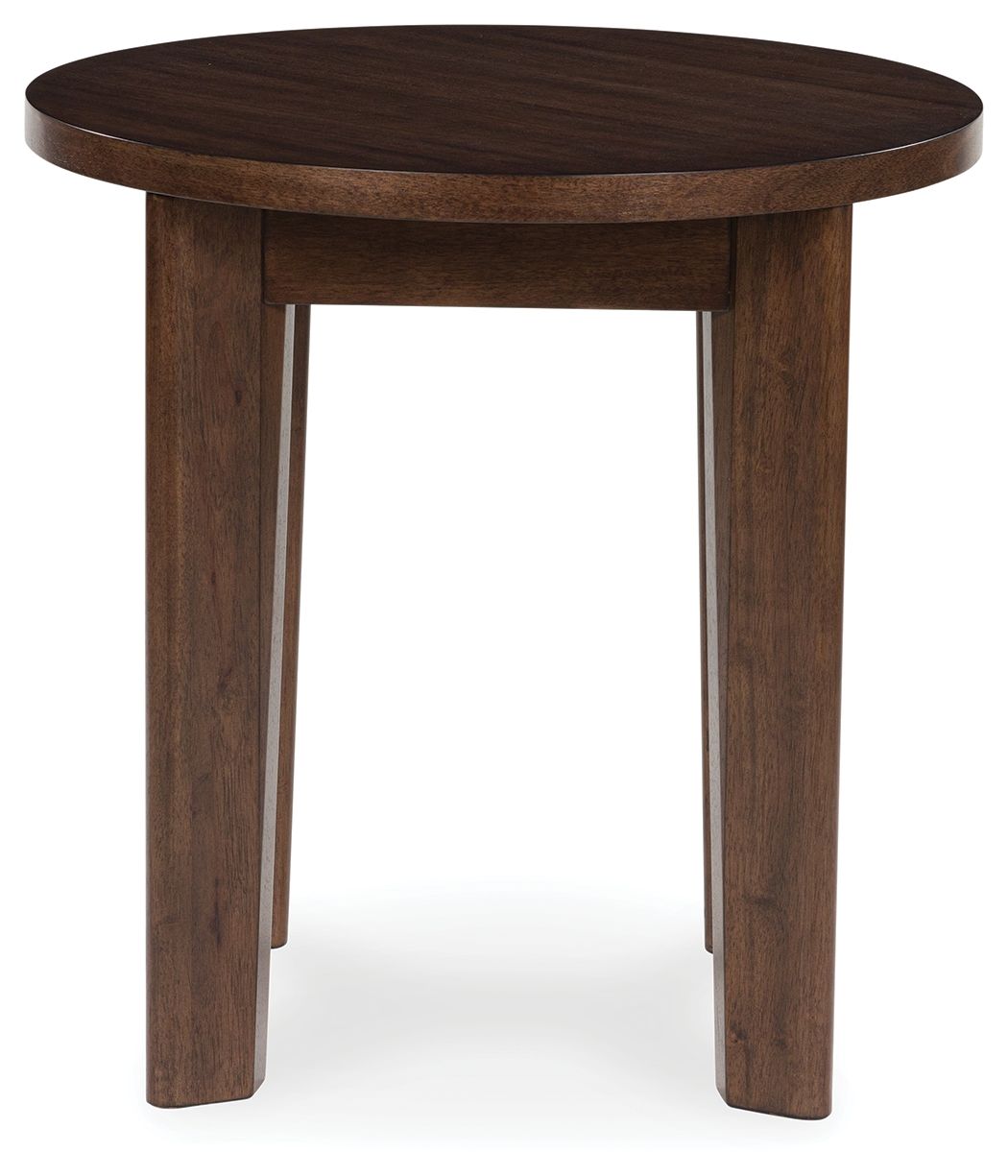 Signature Design by Ashley® Korestone 2 - Dark Brown - Round End Table | Meri Furniture