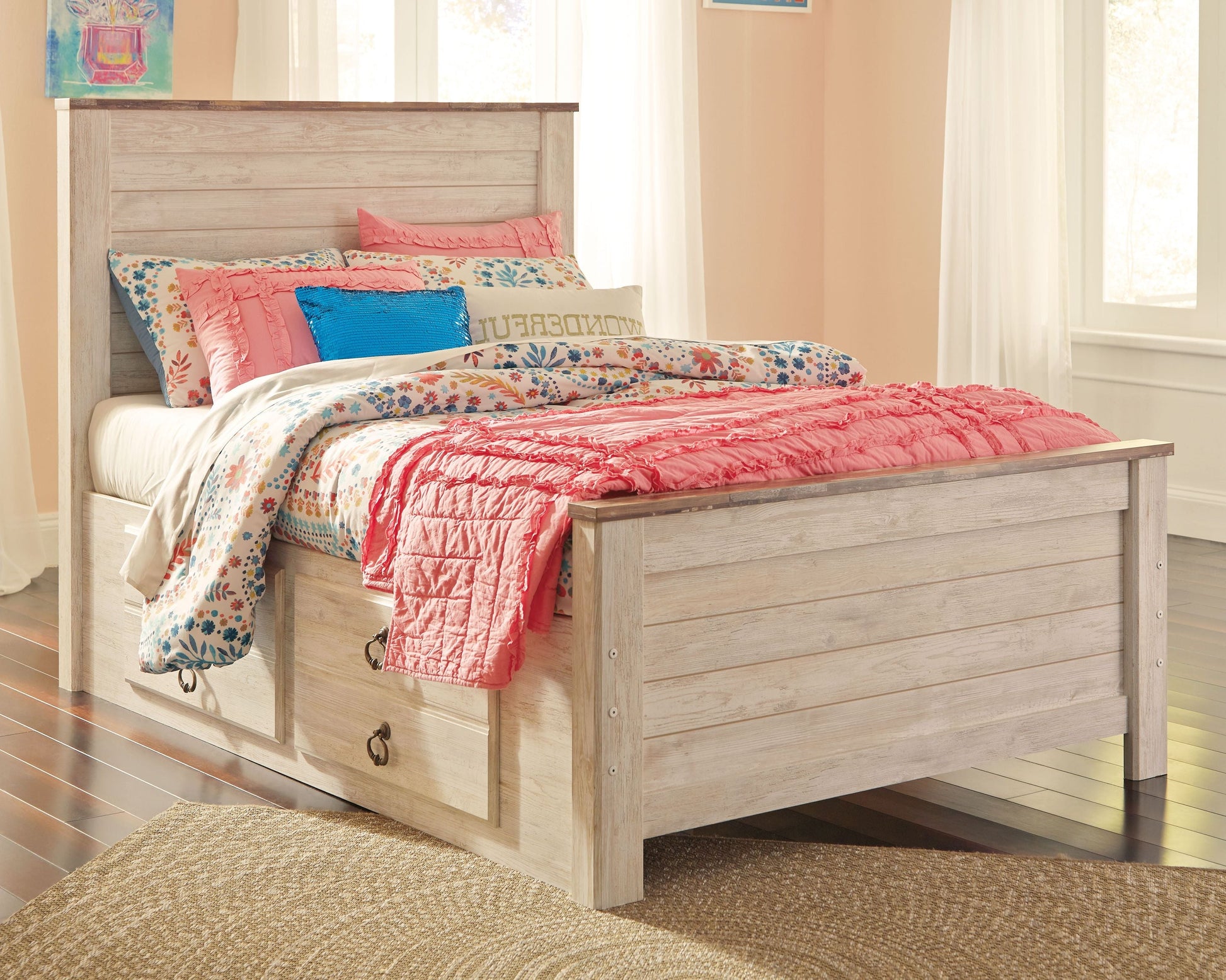 Signature Design by Ashley® Willowton - Panel Bed | Meri Furniture