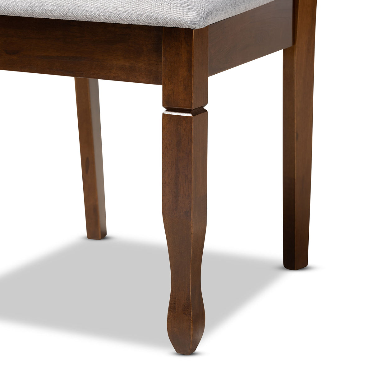 Augustine Modern and Contemporary Grey Fabric Upholstered and Walnut Brown Finished Wood 7-Piece Dining Set