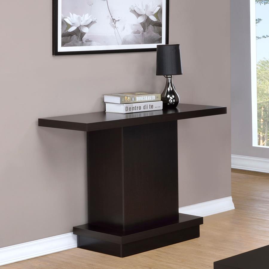Coaster Fine Furniture Reston - Engineered Wood Pedestal Console Table - Cappuccino | Meri Furniture