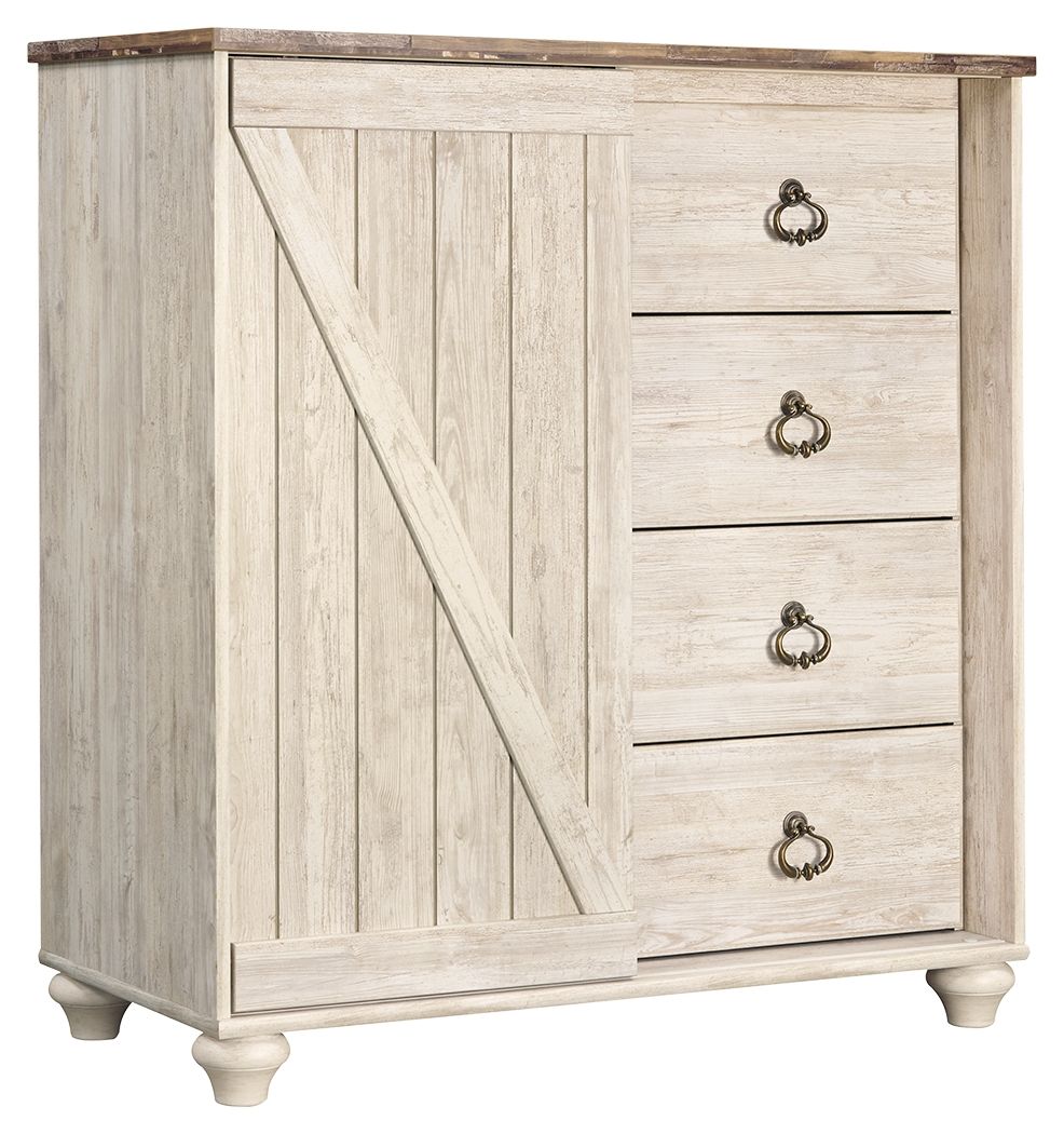 Ashley Furniture Willowton - Whitewash - Dressing Chest | Meri Furniture