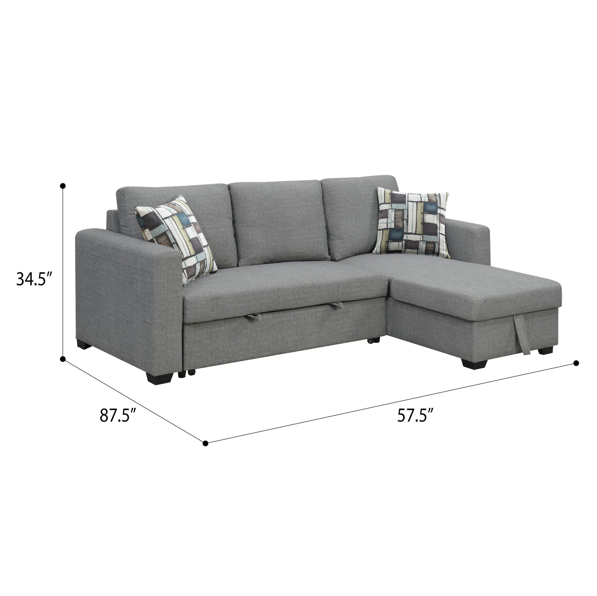 Pensole - Reversible Pop - Up Sleeper Sectional