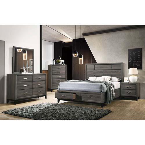 ACME Valdemar - Mirror - Weathered Gray | Meri Furniture