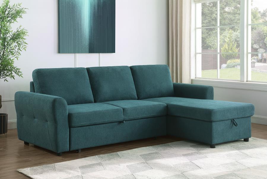 Coaster Fine Furniture Samantha - Upholstered Storage Sleeper Sectional Sofa | Meri Furniture