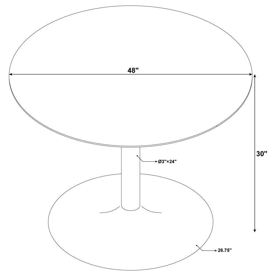 Coaster Fine Furniture Bartole - Round Italian Marble Top Dining Table - White | Meri Furniture