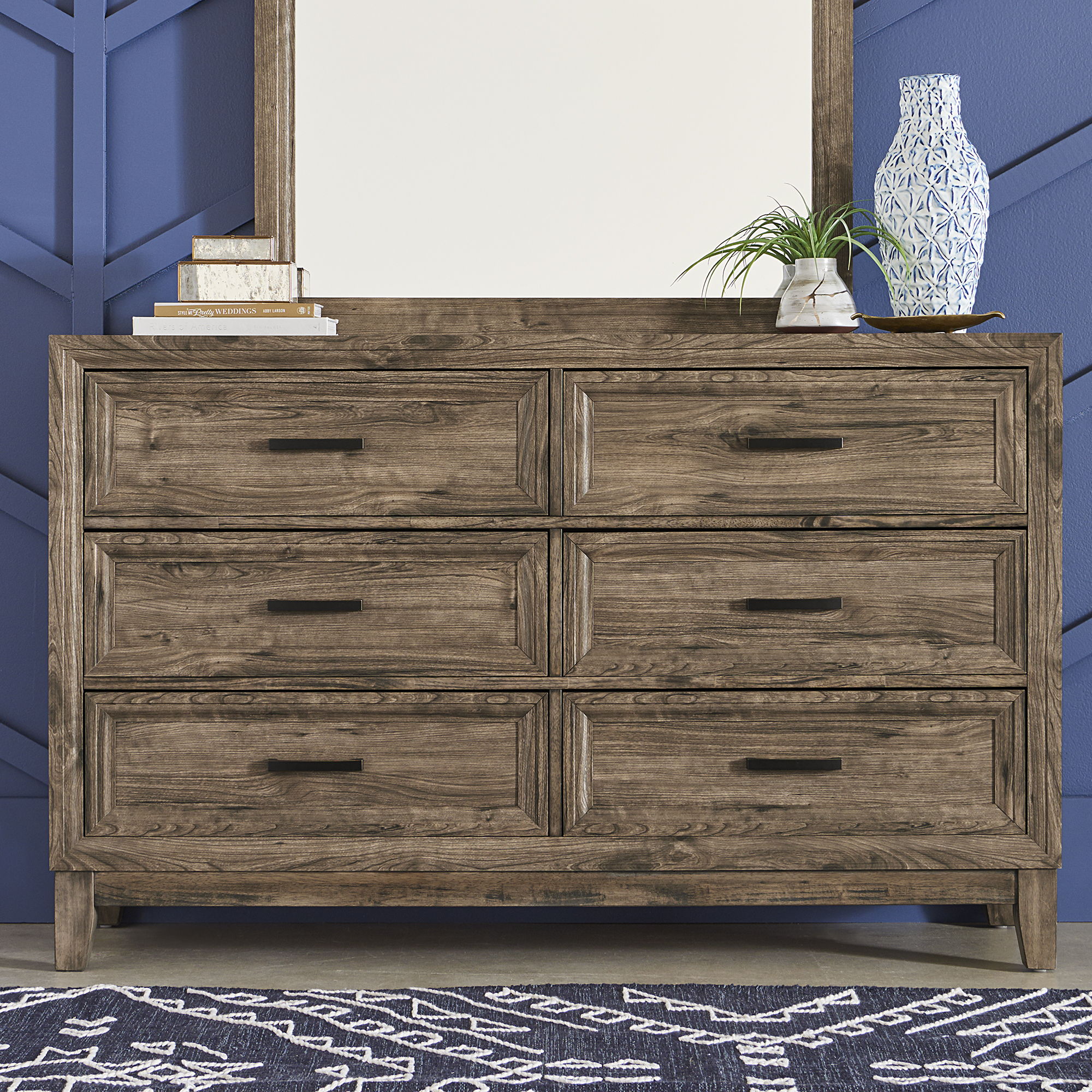 Liberty Furniture Ridgecrest - 6 Drawer Dresser - Light Brown | Meri Furniture