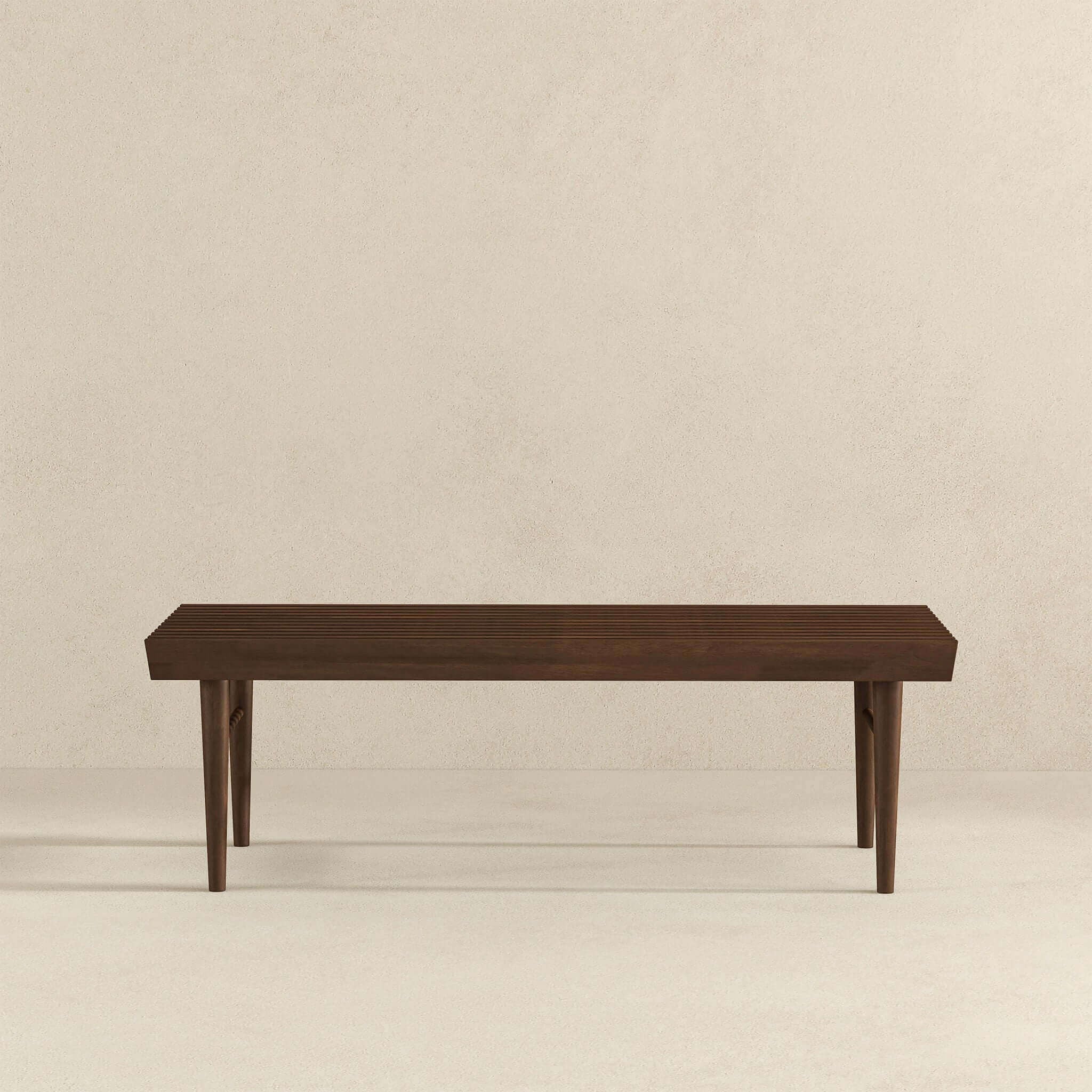 Mia - Mid-Century Modern Bench - Dark Brown