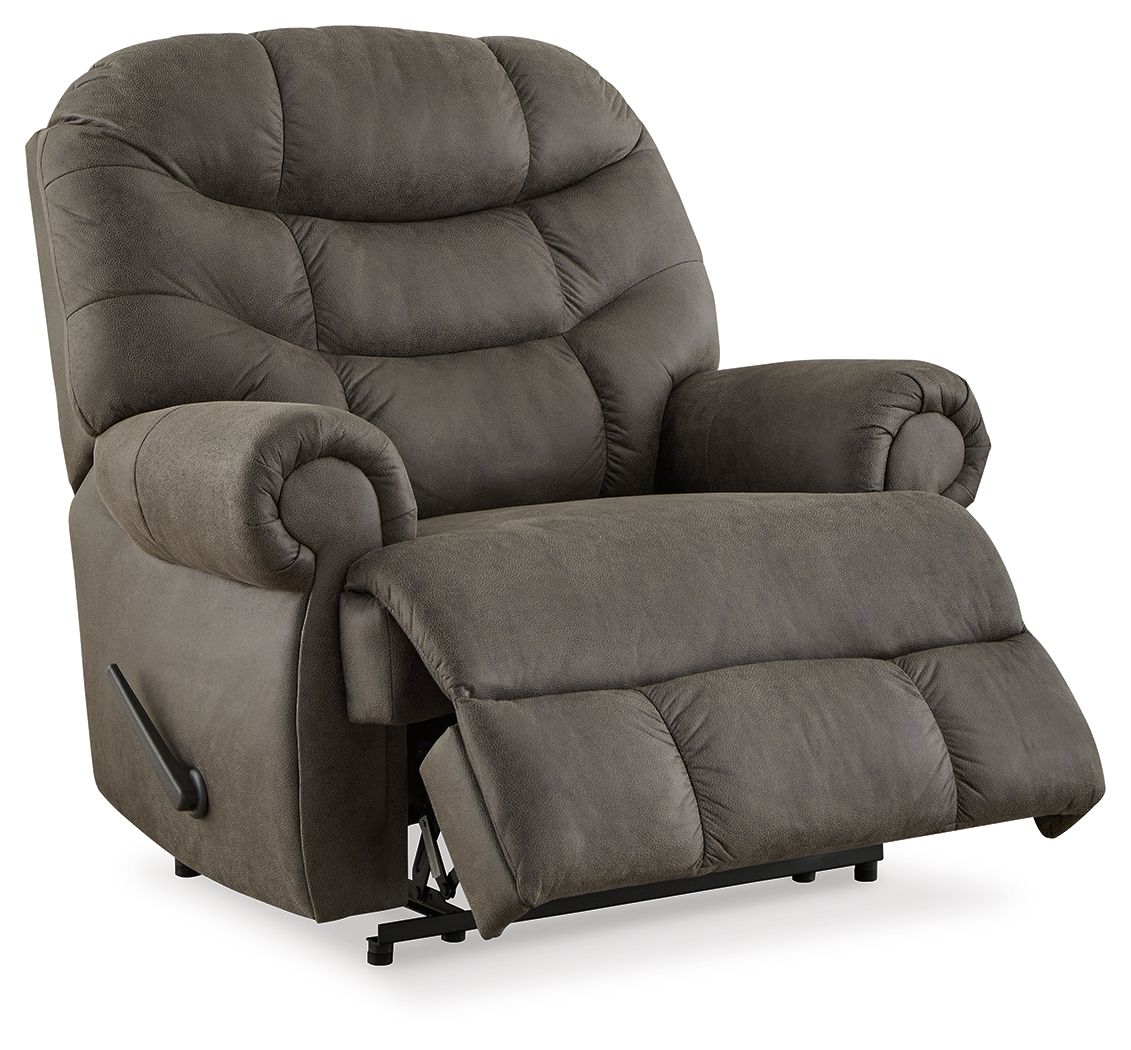 Signature Design by Ashley® Camera Time - Gunmetal - Zero Wall Recliner | Meri Furniture