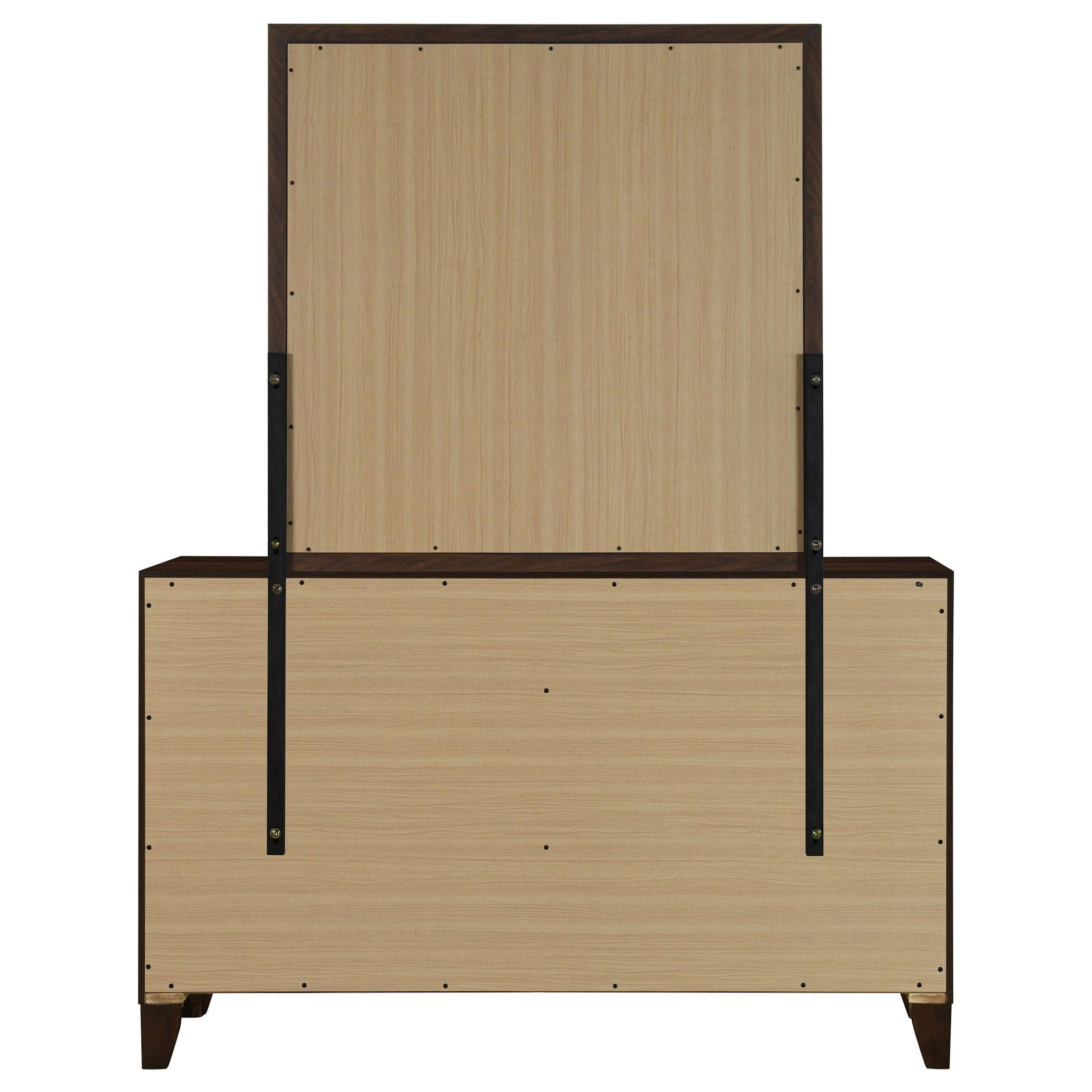 Welsley 6-drawer Dresser and Mirror Walnut