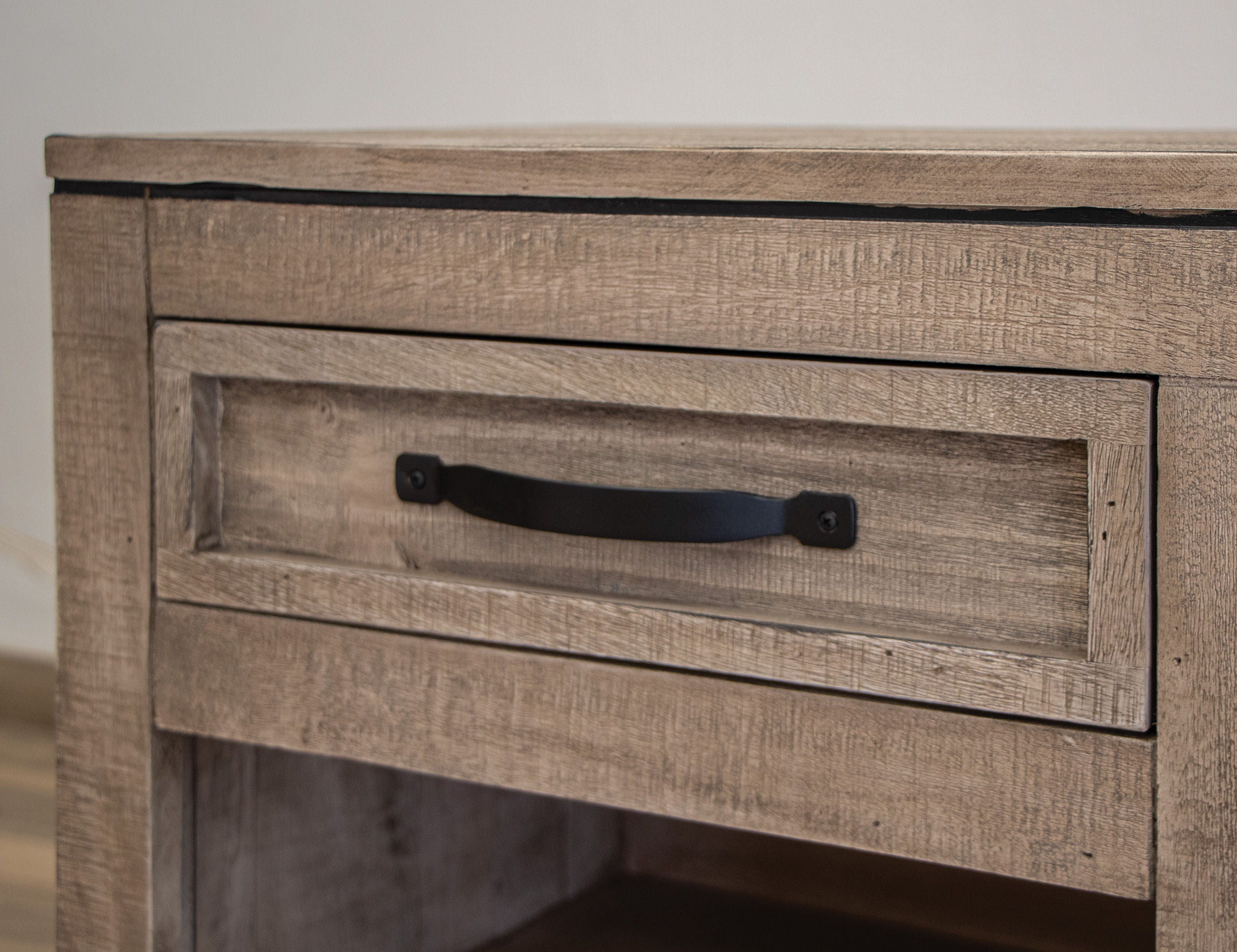 International Furniture Direct Blacksmith - TV Stand - Truffle Brown / Oil Black | Meri Furniture
