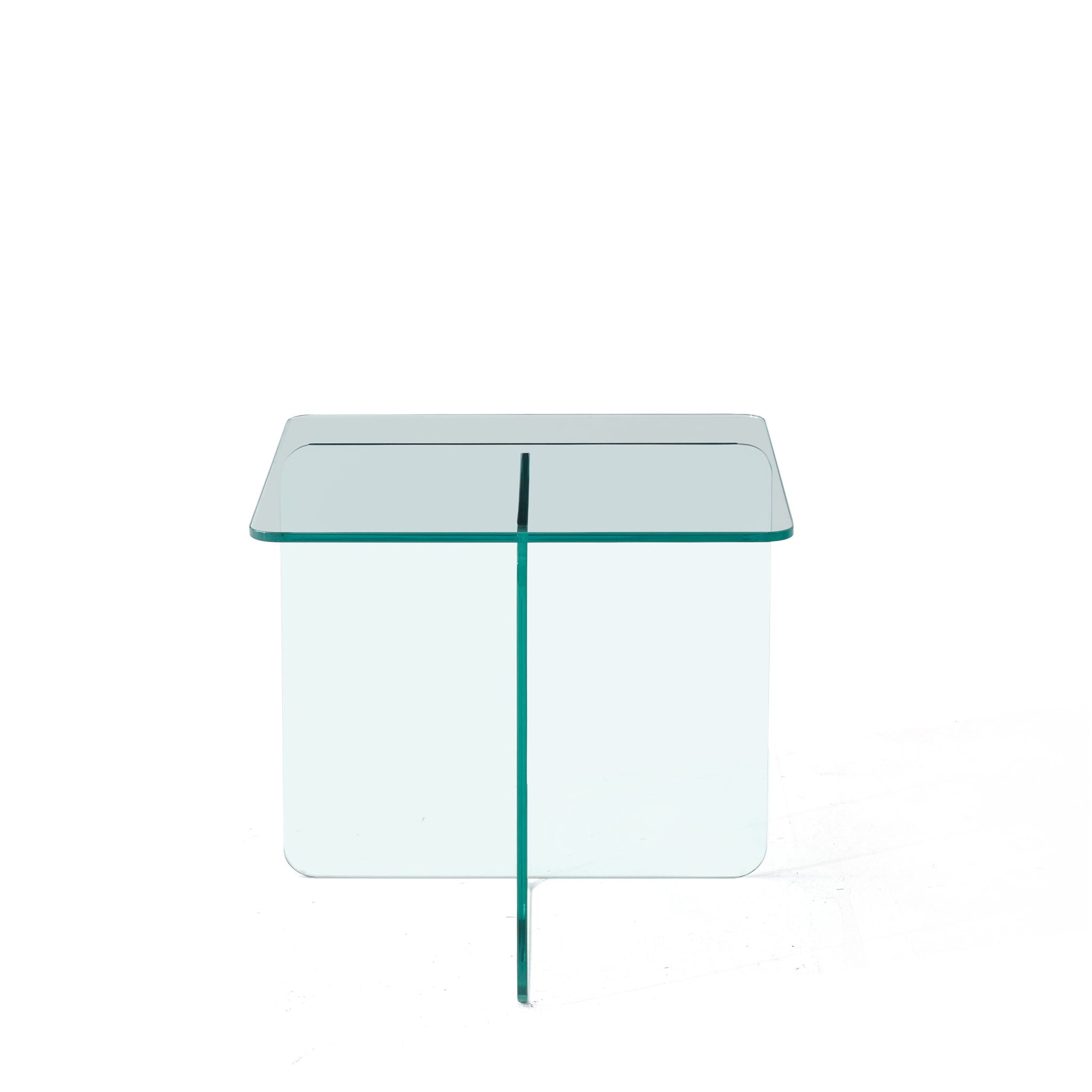 Modern Transparent Tempered Glass Sidetable