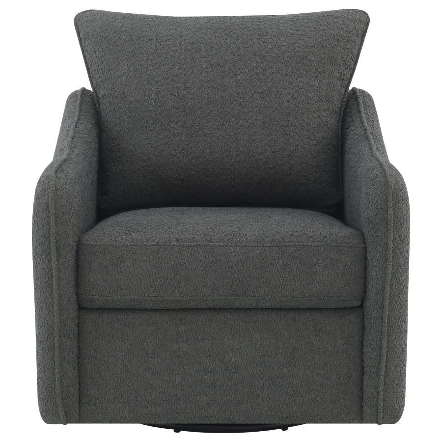 Coaster Fine Furniture Madia - Upholstered Sloped Arm Swivel Glider Chair - Charcoal | Meri Furniture