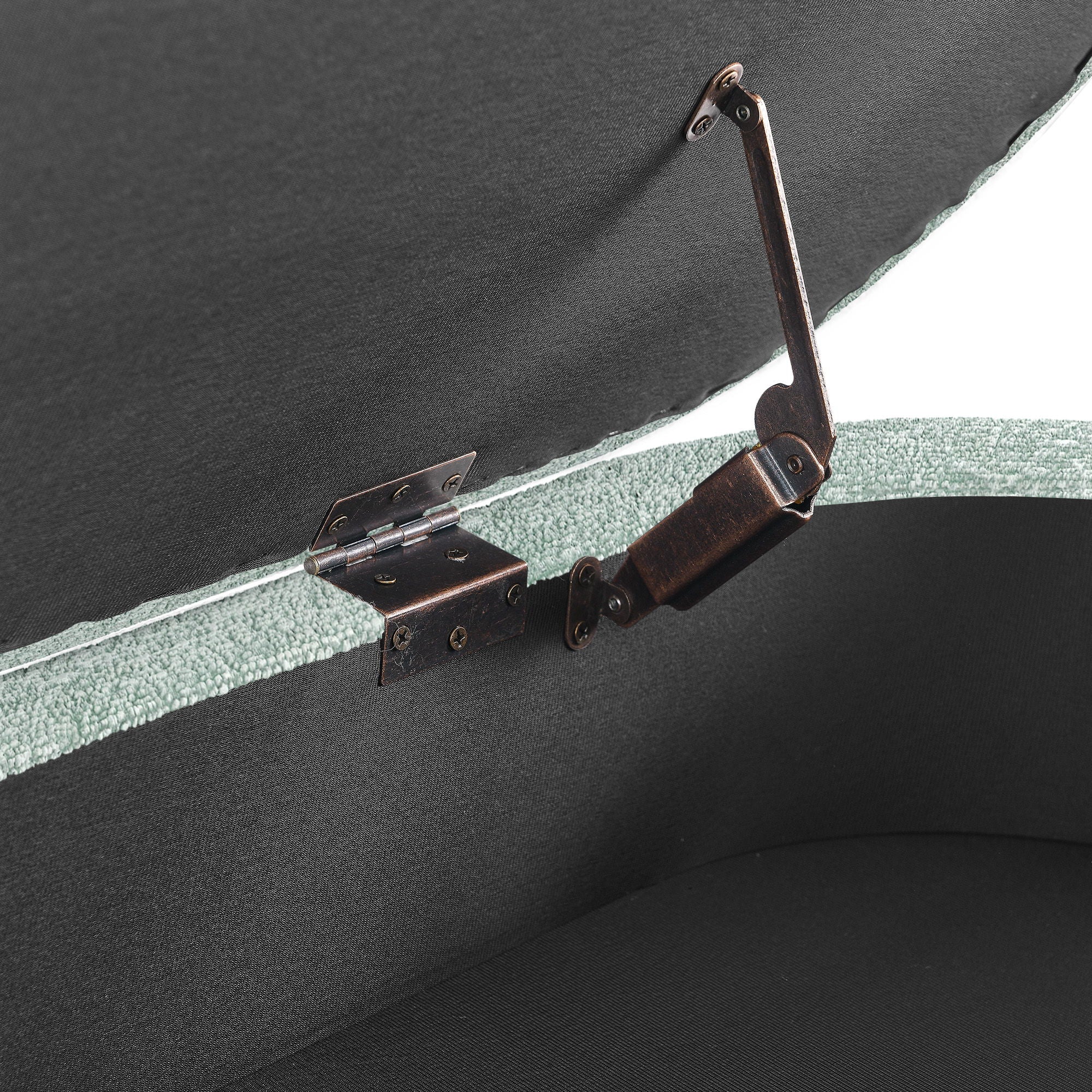 Modern Ottoman Oval Storage Bench With Rubber Wood Legs