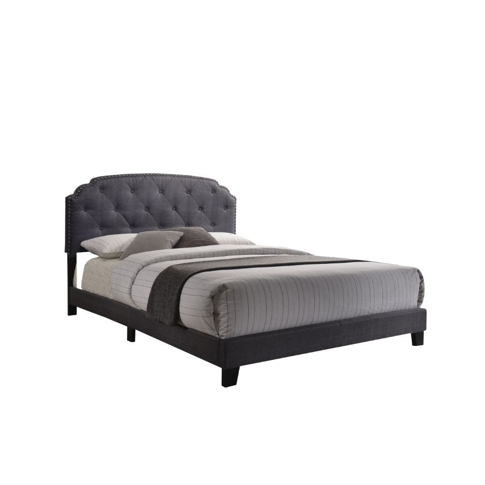 ACME Tradilla - Queen Bed - Gray Fabric | Meri Furniture