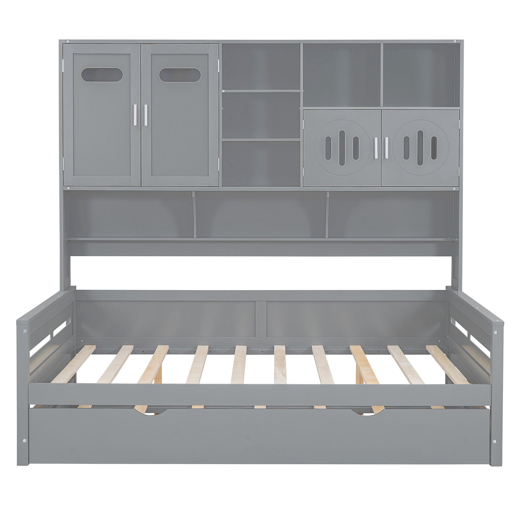 Daybed With All-In-One Cabinet And Shelf