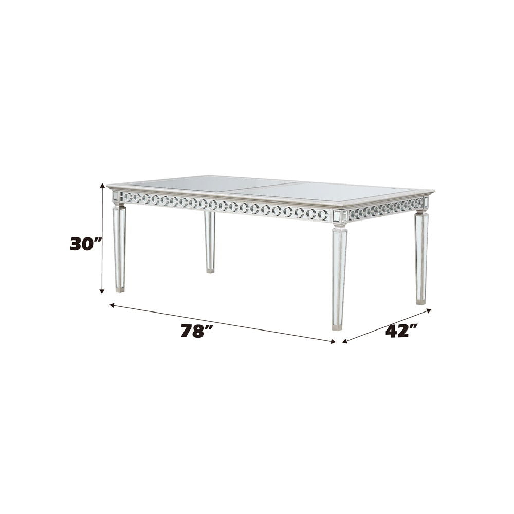 Varian - Dining Table 78"L) - Mirrored & Antique Platinum