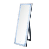 ACME Noralie - Floor Mirror - Mirrored & Faux Diamonds - 60" | Meri Furniture