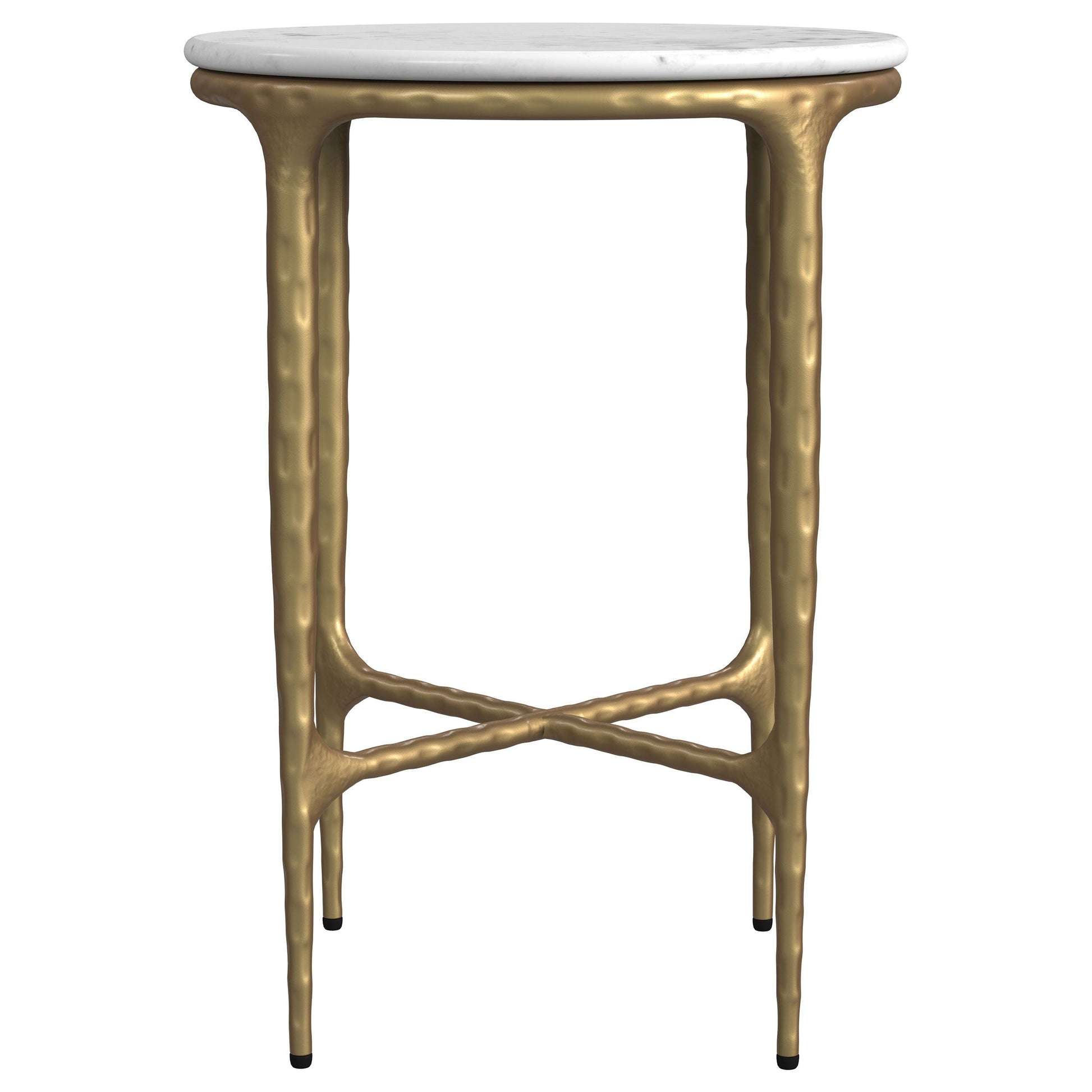 Coaster Fine Furniture Baldwin - Round Marble Top Side Table - White And Gold | Meri Furniture
