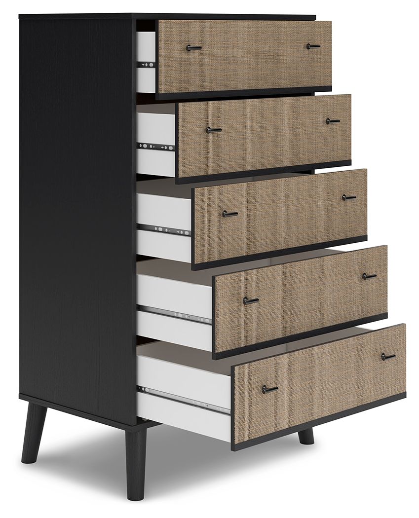 Signature Design by Ashley® Charlang - Black / Gray - Five Drawer Chest | Meri Furniture