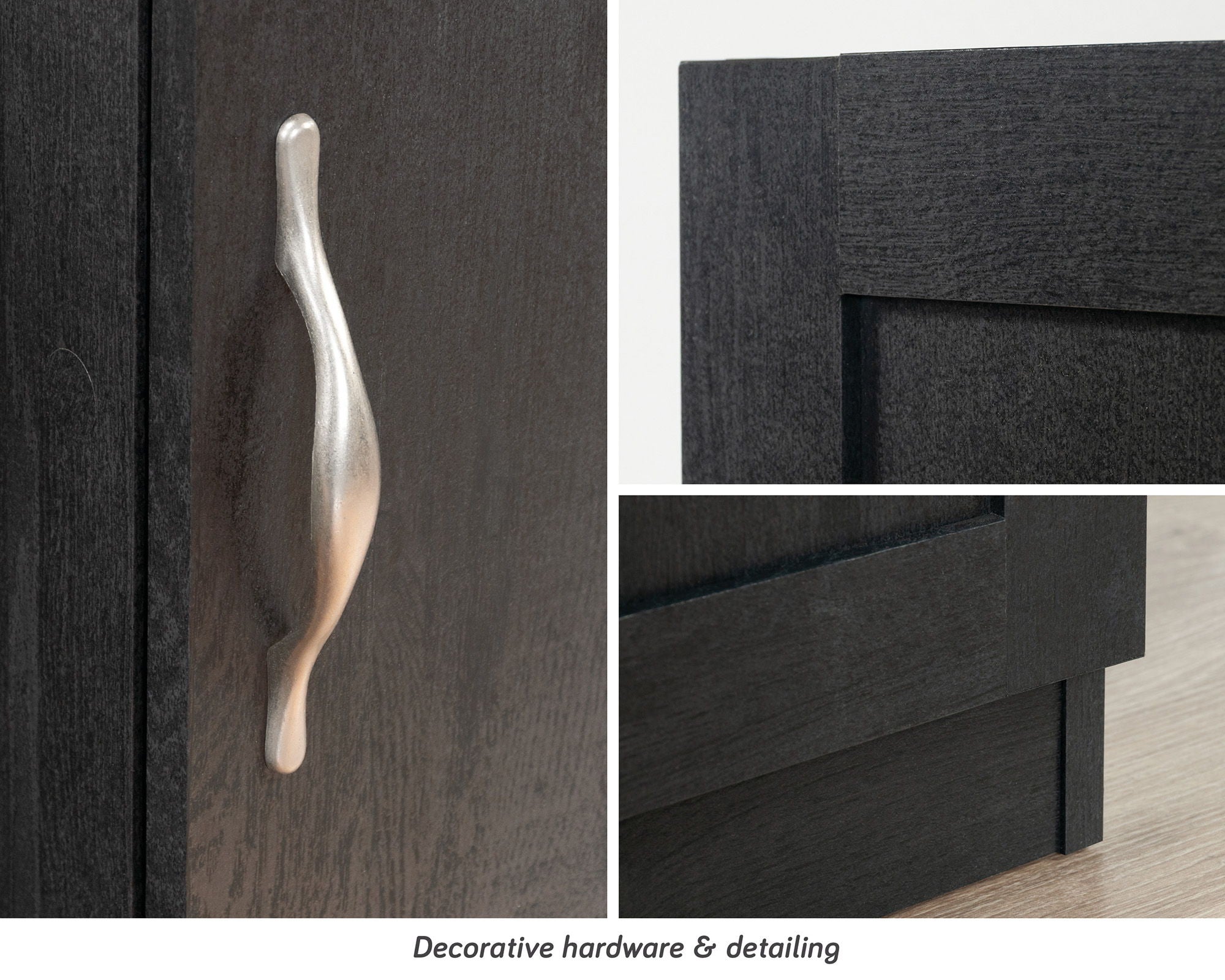 4-Shelf Storage Cabinet in Raven Oak