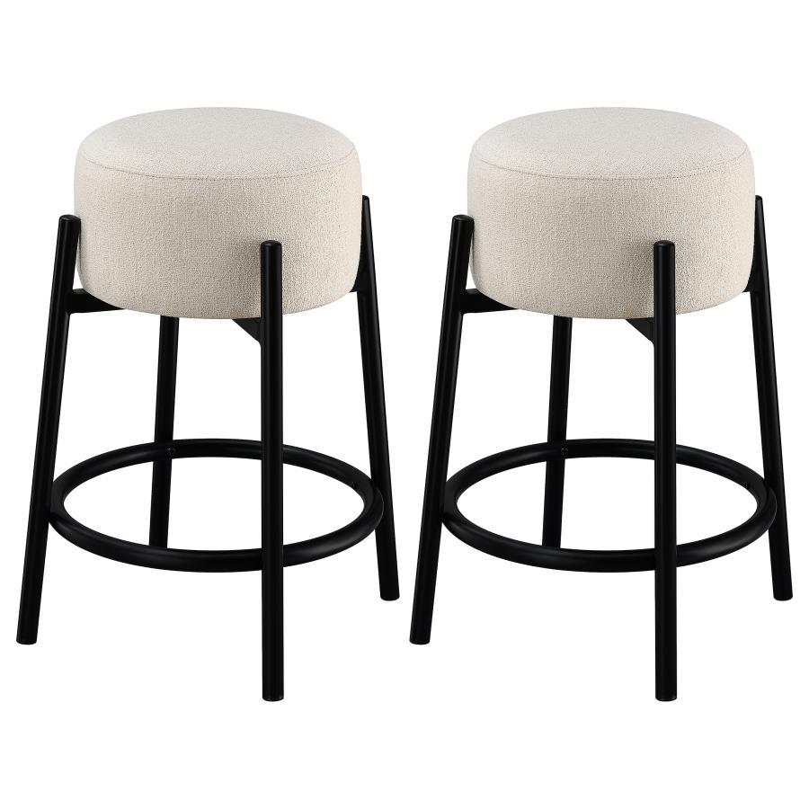Coaster Fine Furniture Leonard - Upholstered Backless Round Stools (Set of 2) | Meri Furniture