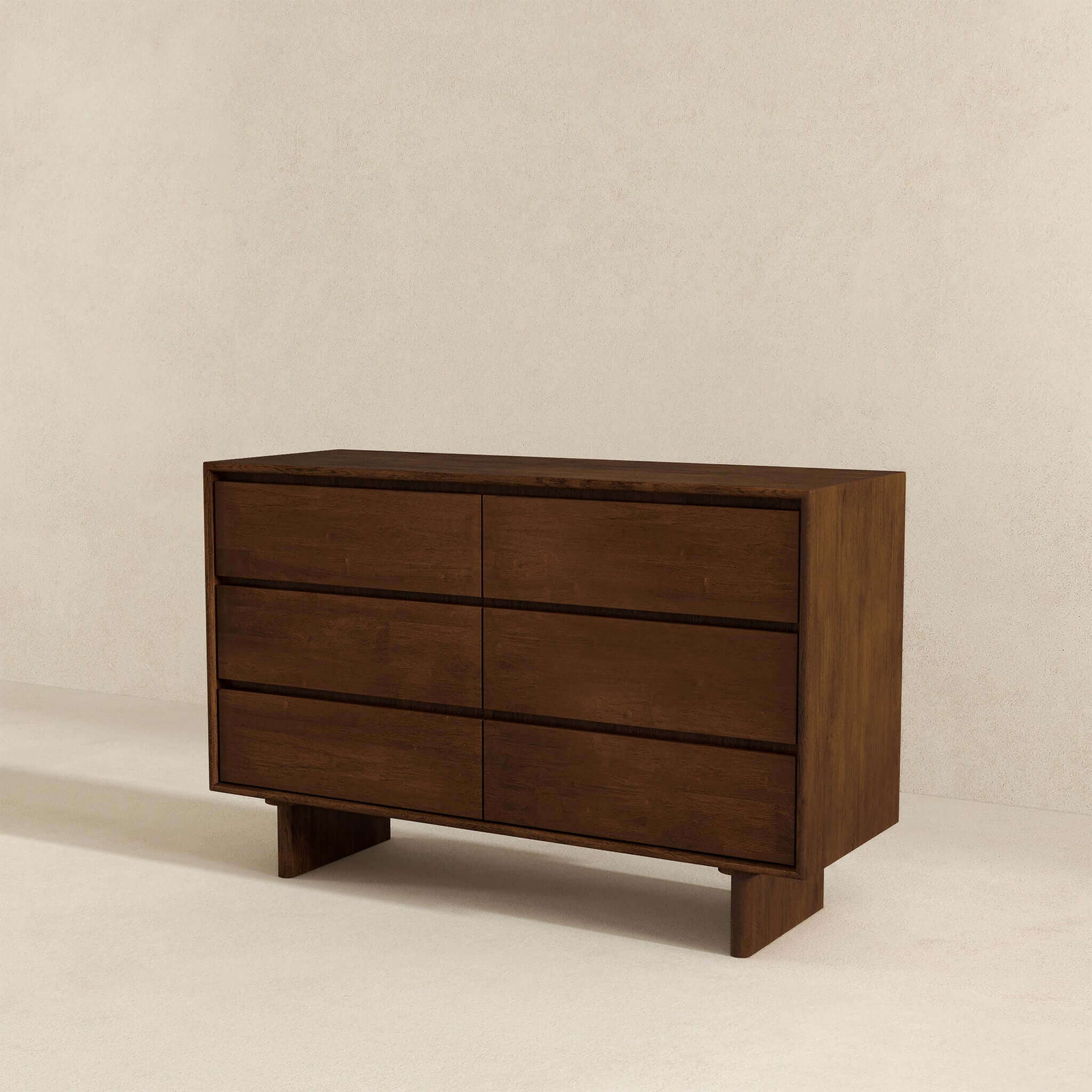 Dubrovnik - Mid-Century Modern Dresser With 6 Drawers - Brown