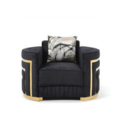 Soledad - Chair Upholstered With Hued Accents - Black