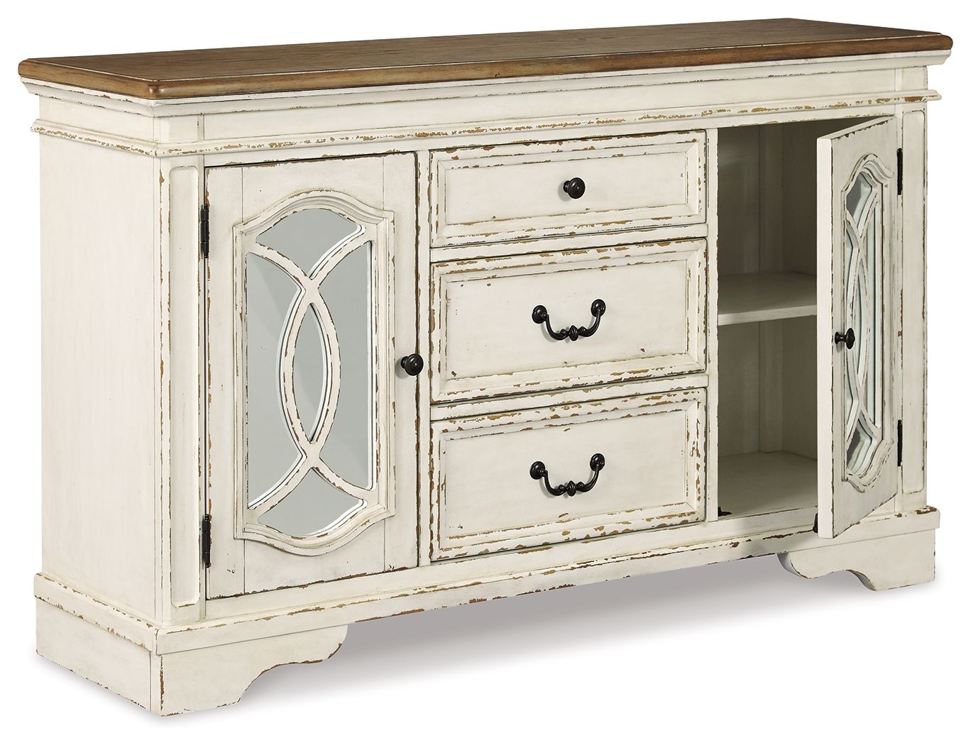 Ashley Furniture Realyn - Chipped White - Dining Room Server | Meri Furniture