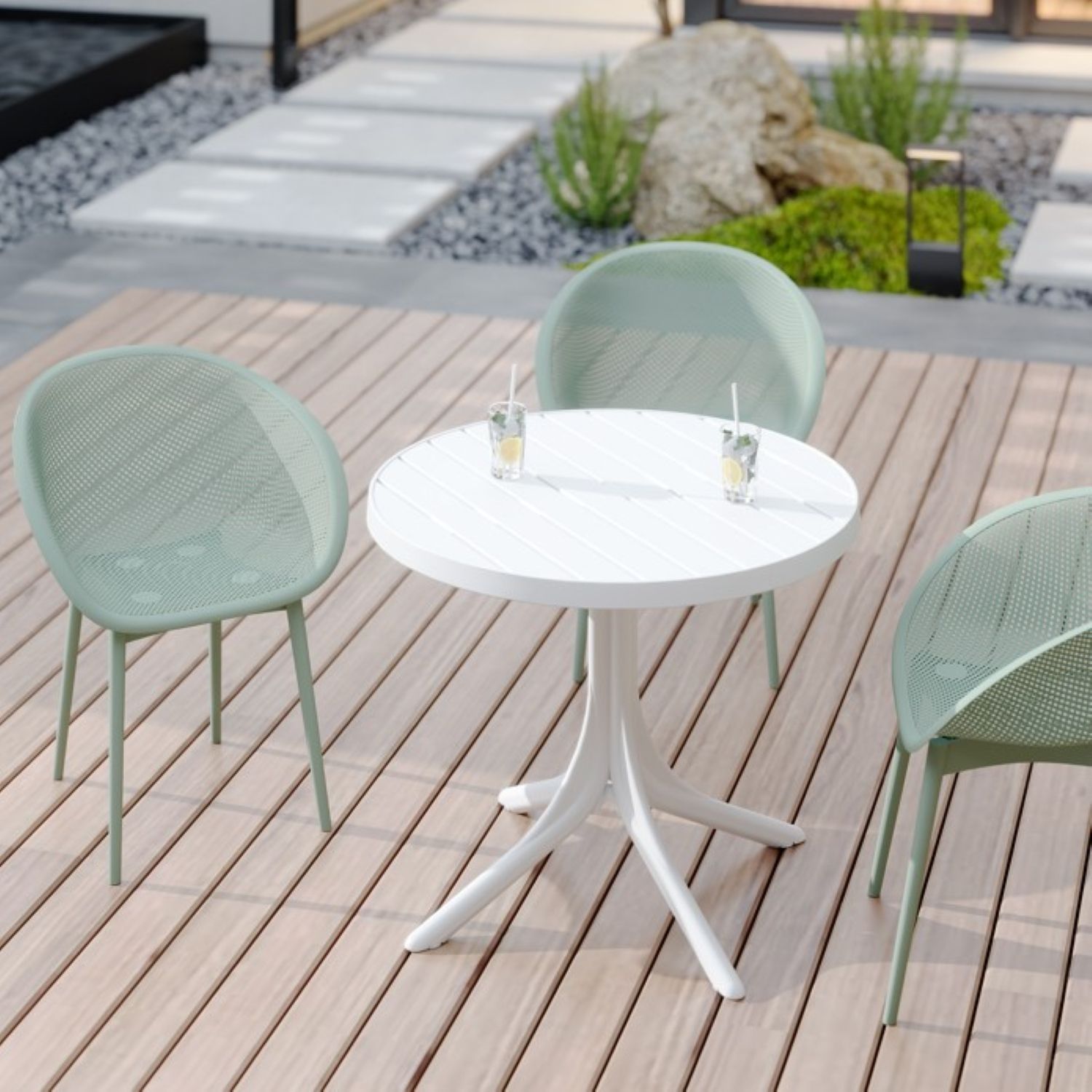 2 Piece Durable Single Chair With Mesh Hollow Out Design