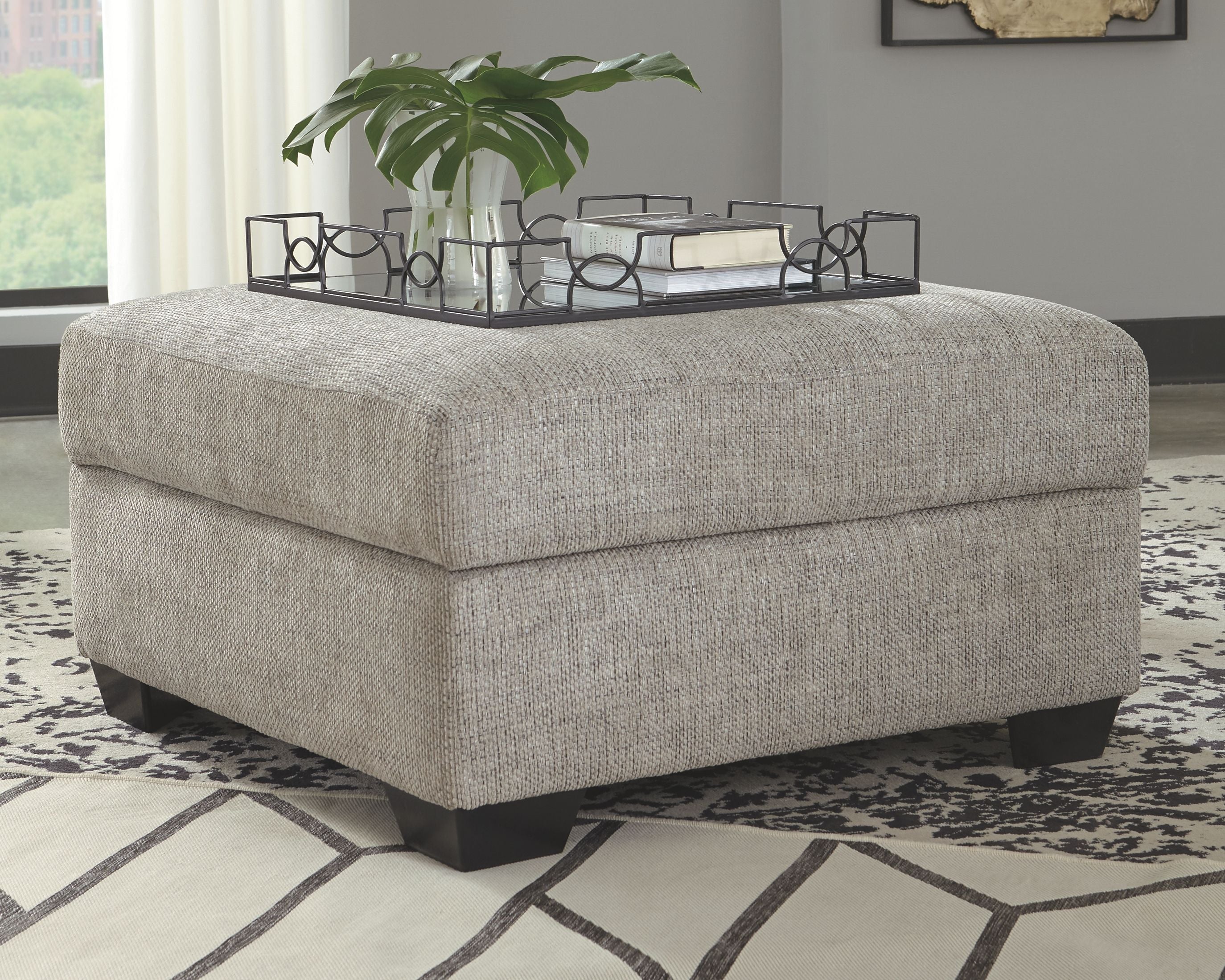 Ashley Furniture Megginson - Storm - Ottoman With Storage | Meri Furniture