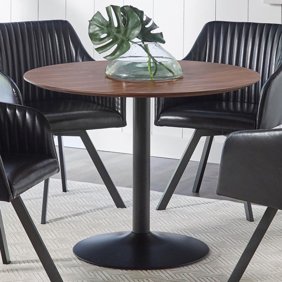 Coaster Fine Furniture Cora - Round Wood Top Dining Table - Brown Walnut | Meri Furniture