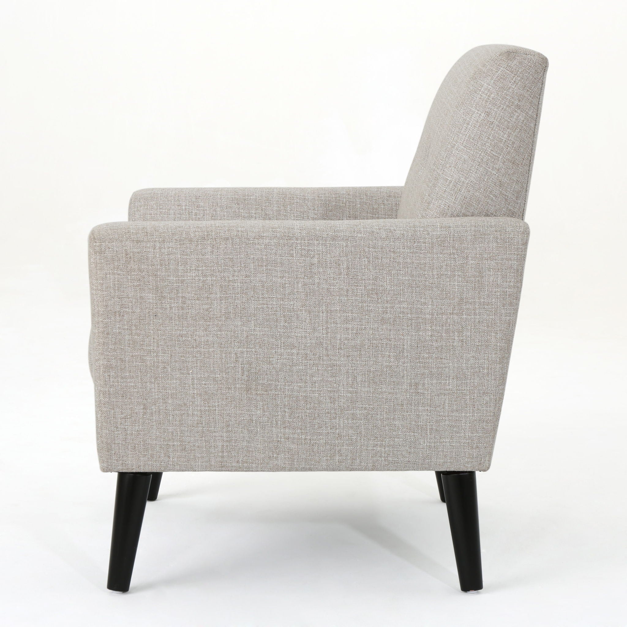 Contemporary Club Chair With Nailhead Trim Fabric And Birch Wood Legs