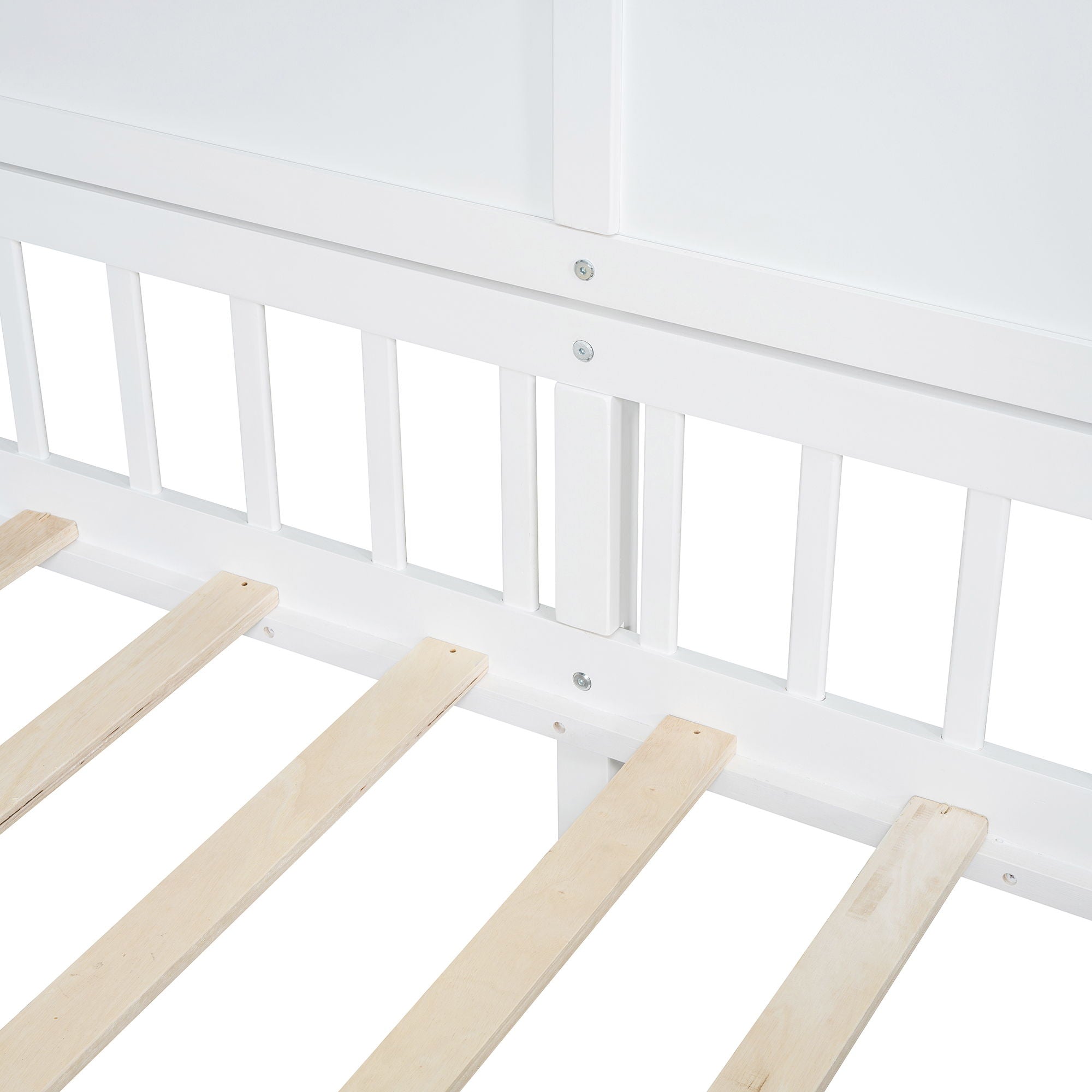 House Bed With Shelves, Window And Sparkling Light Strip On The Roof