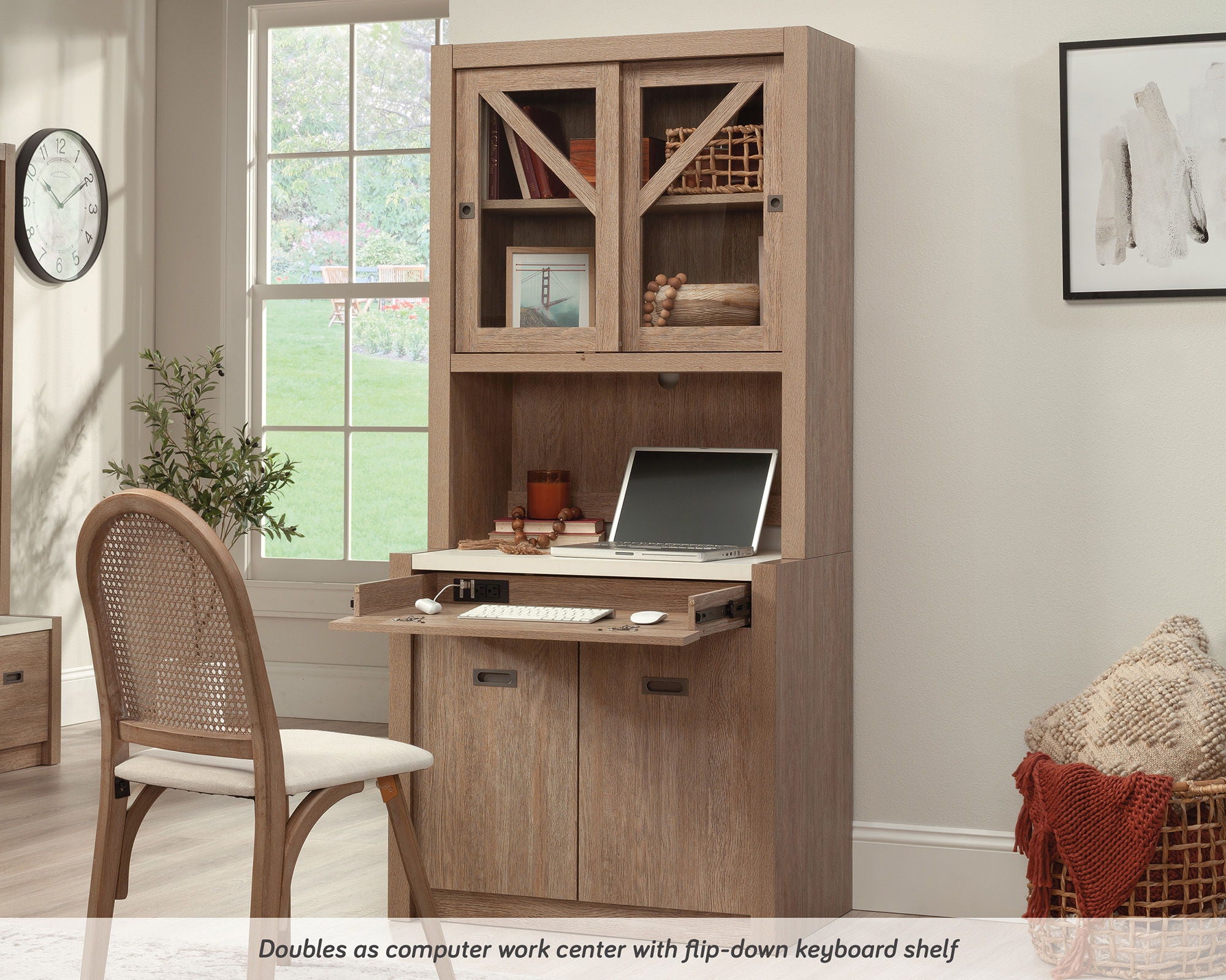 2-Door Base Cabinet & Library Hutch Bundle
