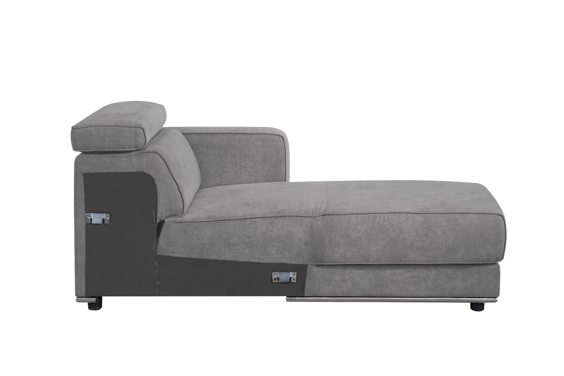 ACME Alwin - Chaise - Dark Gray Fabric | Meri Furniture