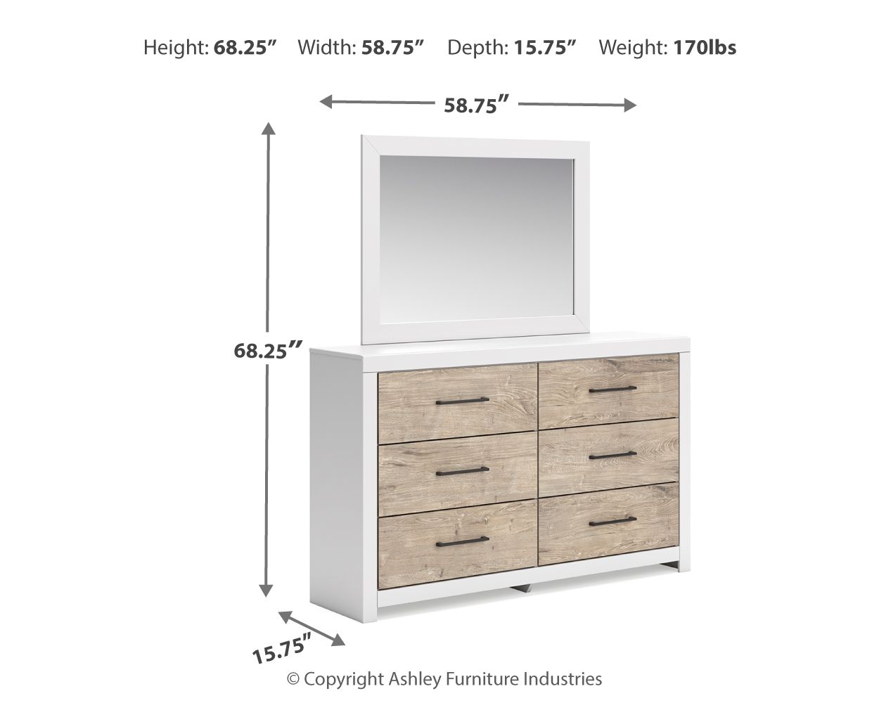 Signature Design by Ashley® Charbitt - Two-tone - Dresser And Mirror | Meri Furniture