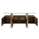 Mabyn - Console Cabinet - Brass & Antique Brown